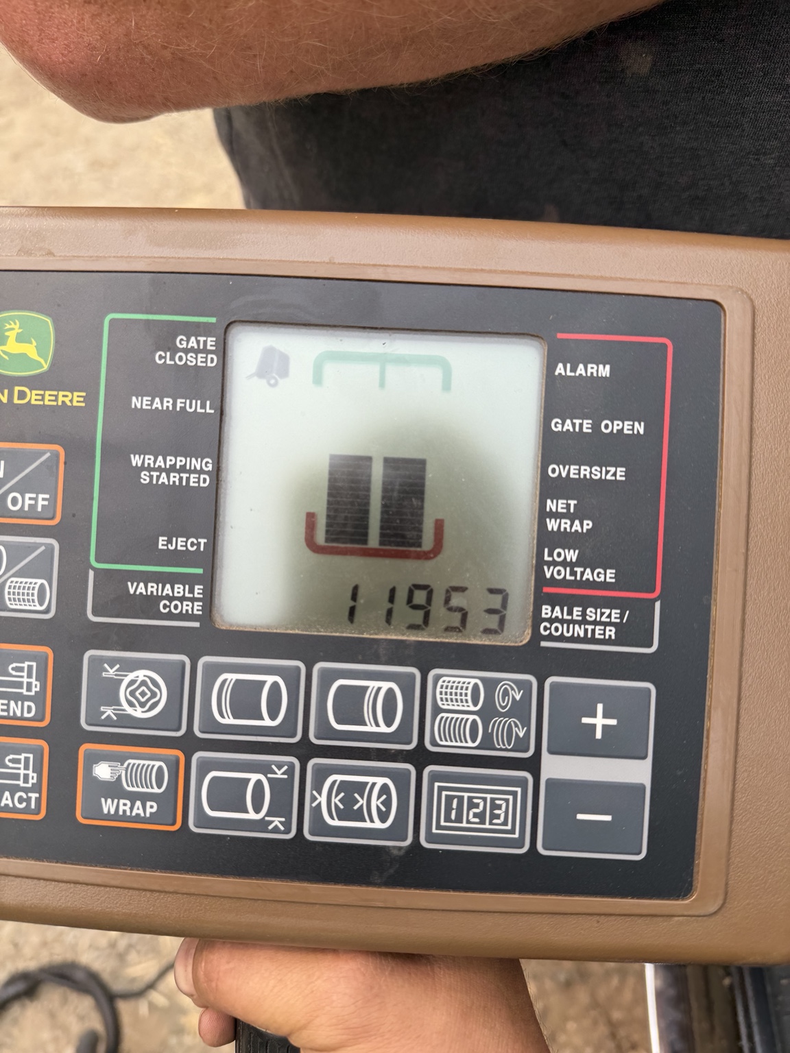 Bale counter showing 11,953